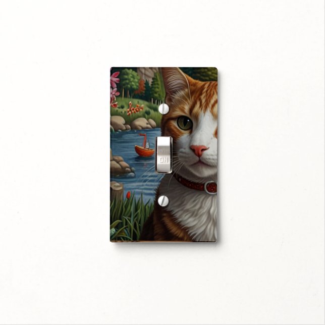 Beautiful yellow Tabby Cat  Light Switch Cover (In Situ)