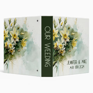 Beautiful yellow water daffodils  3 ring binder