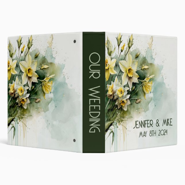 Beautiful yellow water daffodils  3 ring binder (Background)