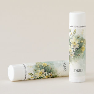 Beautiful yellow water daffodils lip balm