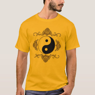 Beautiful Yin Yang Design in Black and Gold T-Shirt