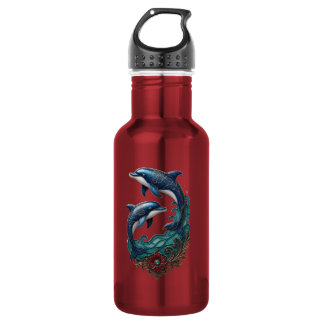 Beautiful Yin Yang Dolphins Stainless Steel Water Bottle