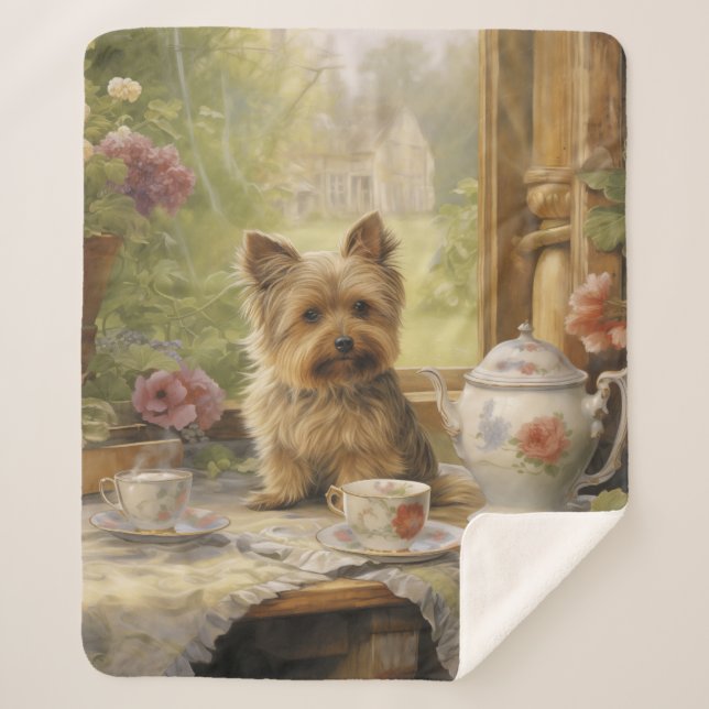Beautiful Yorkie – Sweet & Spirited Sherpa Blanket (Front)