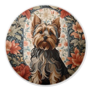 Beautiful Yorkie Yorkshire Terrier Portrait Ceramic Knob