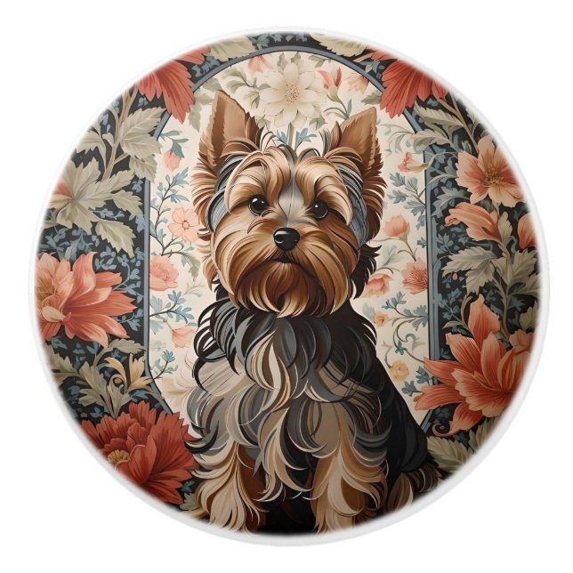 Beautiful Yorkie | Yorkshire Terrier Portrait Ceramic Knob (Front)