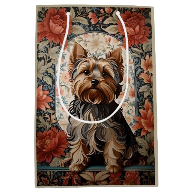 Beautiful Yorkie | Yorkshire Terrier Portrait Medium Gift Bag (Front)