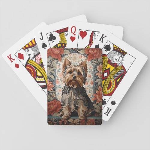 Beautiful Yorkie  Yorkshire Terrier Portrait Poker Cards
