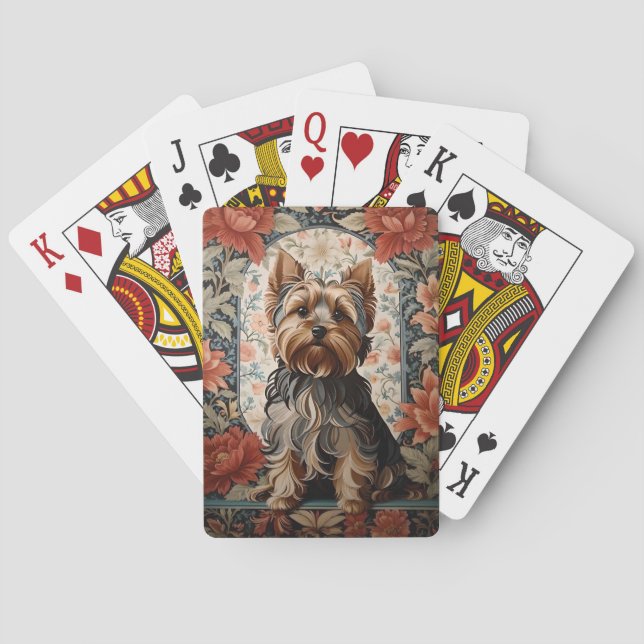 Beautiful Yorkie | Yorkshire Terrier Portrait Poker Cards (Back)
