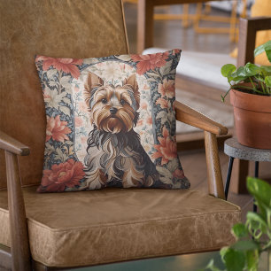 Beautiful Yorkie   Yorkshire Terrier Portrait Throw Pillow