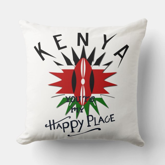 Beautiful You are my Happy Place Kenya Throw Pillow (Front)