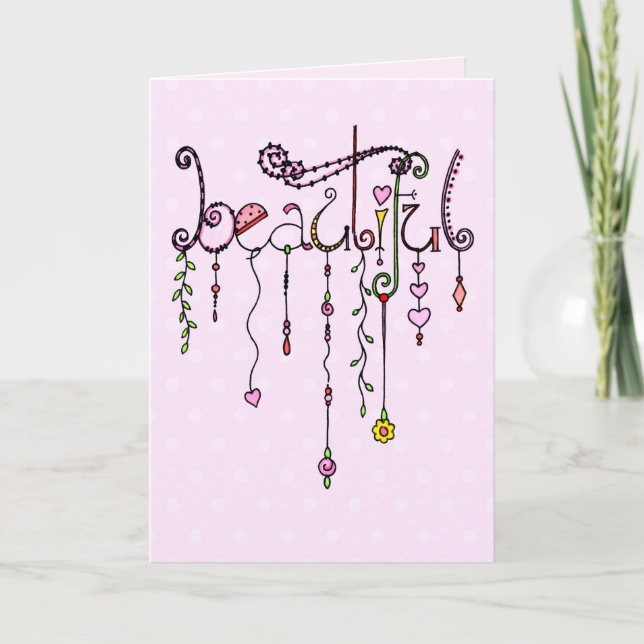 Beautiful You! Happy Birthday Dangles Card (Front)