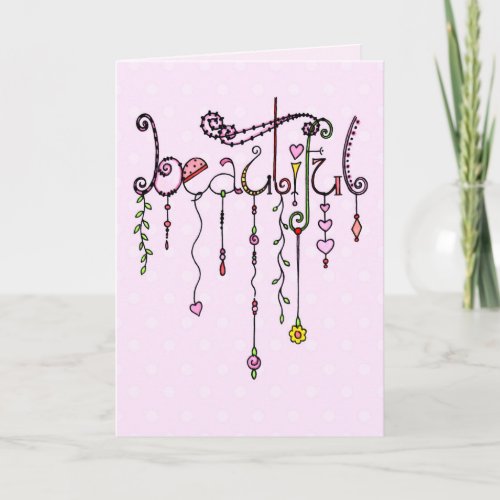 Beautiful You Happy Birthday Dangles Card