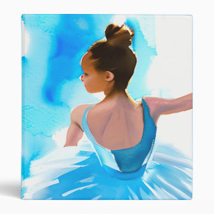 Beautiful Young Ballerina in Blue 3 Ring Binder