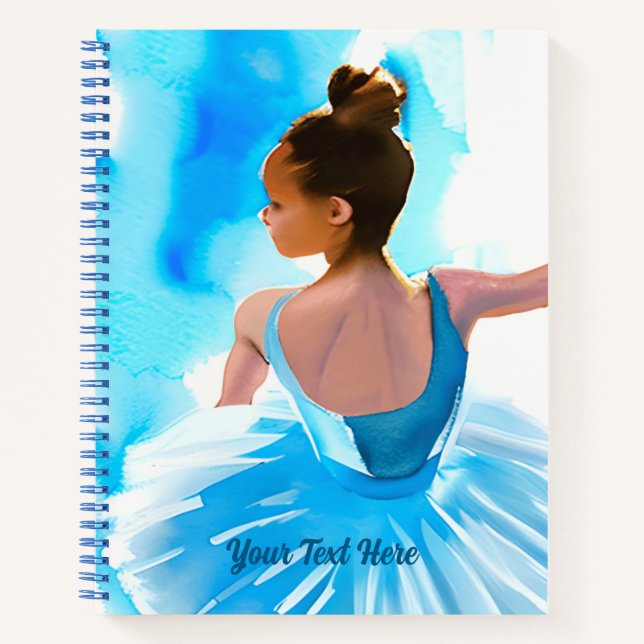 Beautiful Young Ballerina in Blue Journal  (Front)