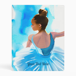 Beautiful Young Ballerina in Blue  Mini Binder