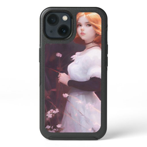 Beautiful Young Girl Amongst Pink Flowers Portrait iPhone 13 Case