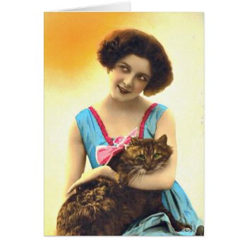 Beautiful Young Girl And Her Cat by FrenchFlirt at Zazzle