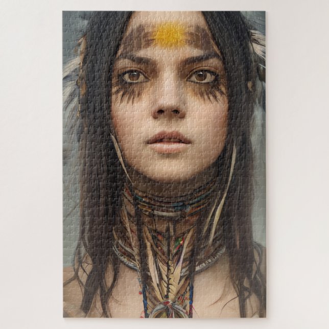 BEAUTIFUL YOUNG INDIAN NATIVE GIRL JIGSAW PUZZLE (Vertical)