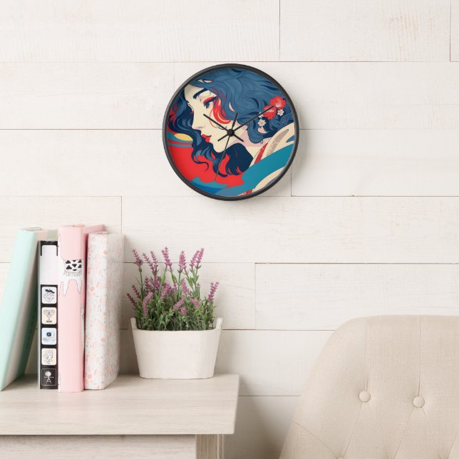 Beautiful young lady portrait art clock (Reading Room)