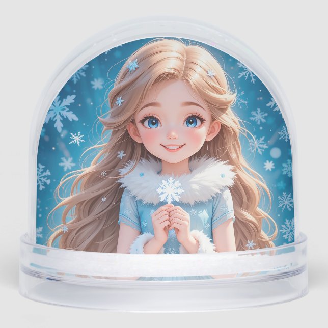 Beautiful  young snow maiden globe (Front)