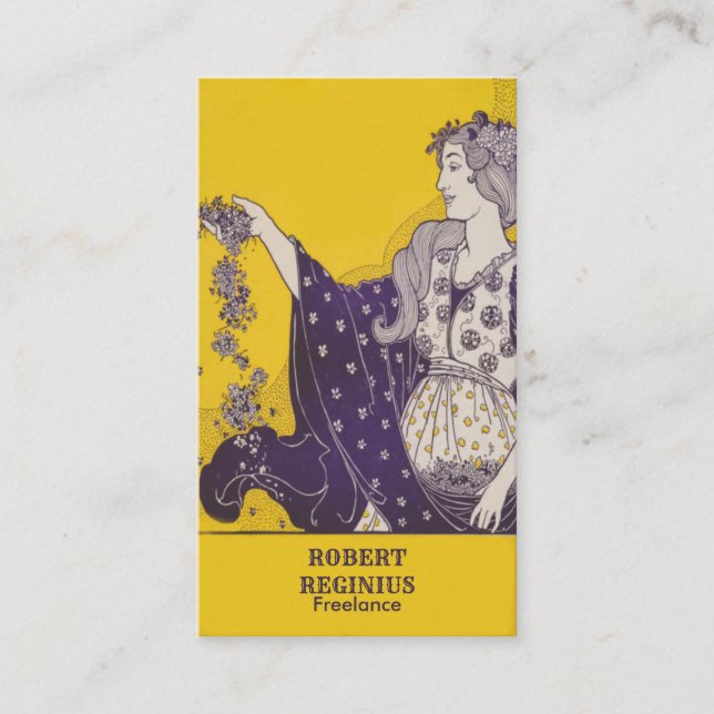 beautiful young woman business card (Front)