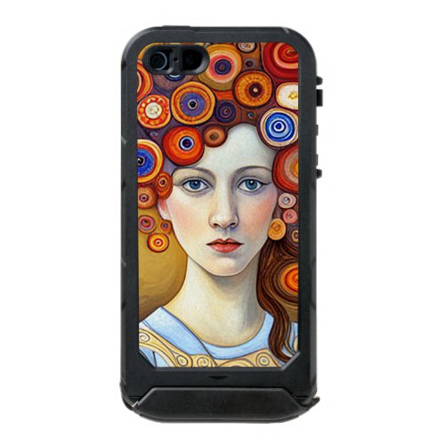 Beautiful Young Woman with Abstract Fllwers Waterproof Case For iPhone SE55s