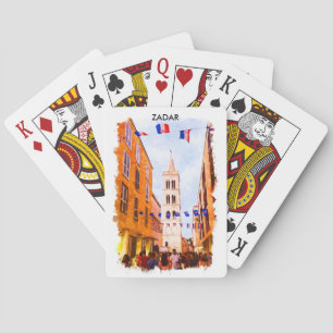 Beautiful Zadar Croatia Watercolor painting Poker Cards