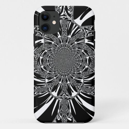 Beautiful Zebra Animal Print Kaleidoscope vector  iPhone 11 Case