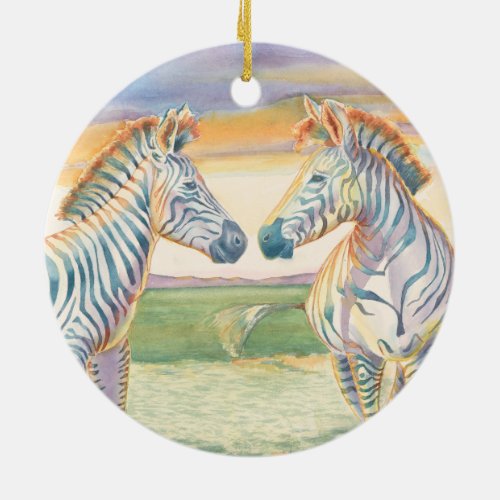 Beautiful Zebra Ceramic Ornament