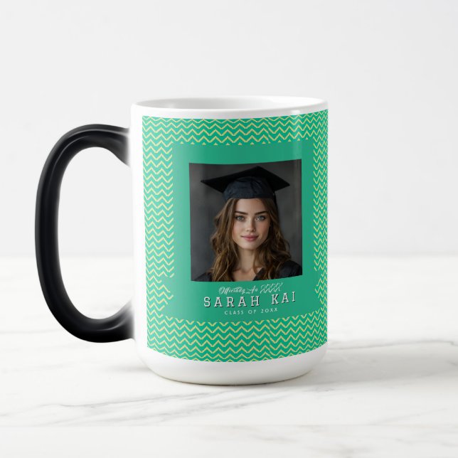 Beautiful Zigzag Pattern Graduate Coffee Color Morph Mug (Left)