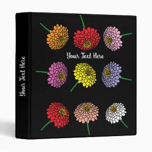 Beautiful Zinnia garden flower design custom 3 Ring Binder
