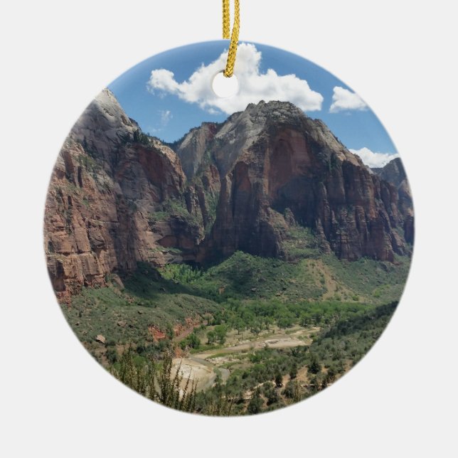 Beautiful Zion National Park Ceramic Ornament (Front)