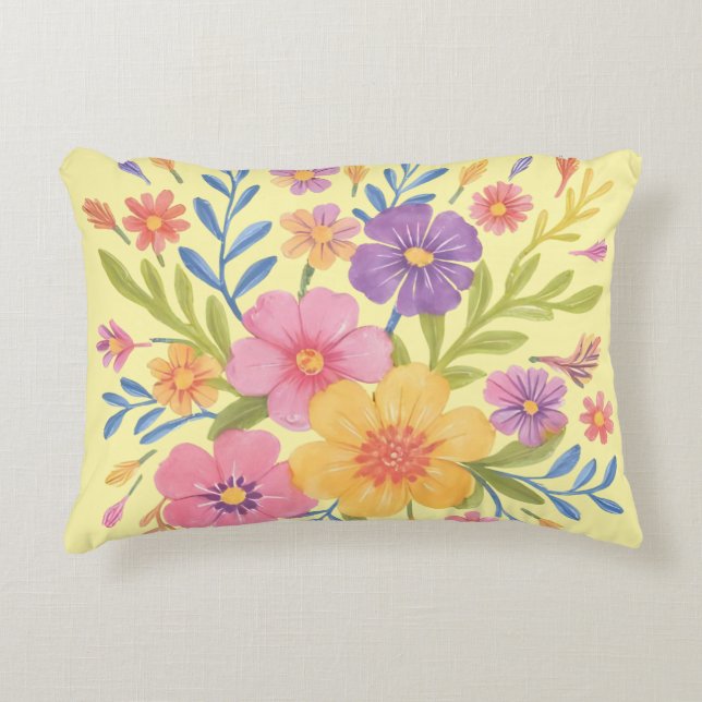 Beautifull bunch of flowers accent pillow (Front)