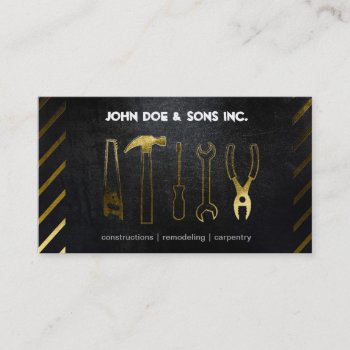 Beautifull Constructions Gold Icon Business Card by johan555 at Zazzle