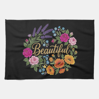 Beautifull flower bouquet kitchen towel