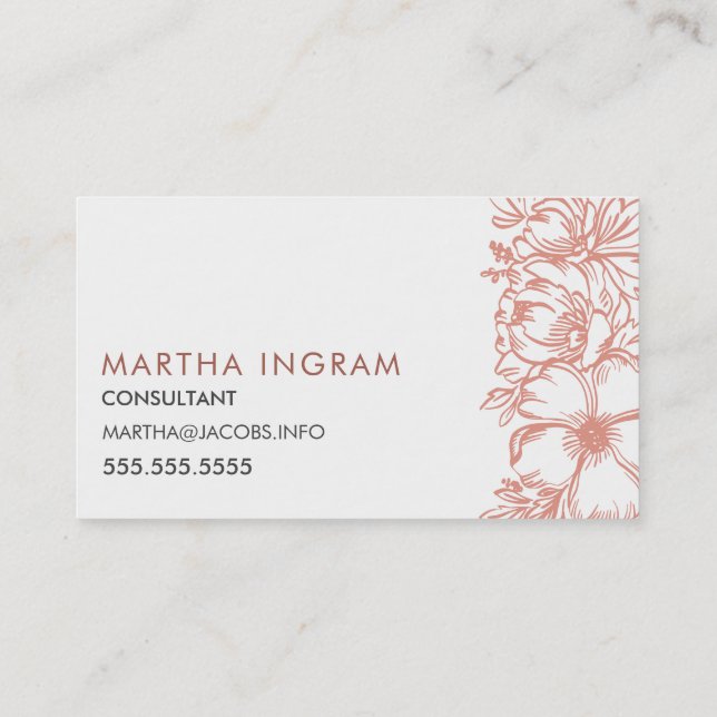 Beautifull ine flowers  business card (Back)