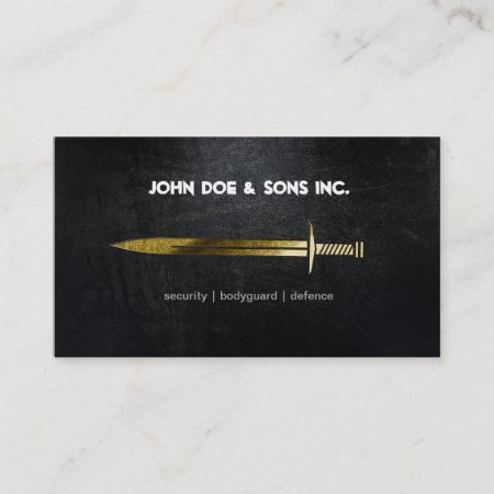 Beautifull Security Black Gold Icon Business Card