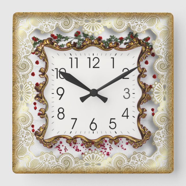 Beautifull Square Wall Clock (Front)