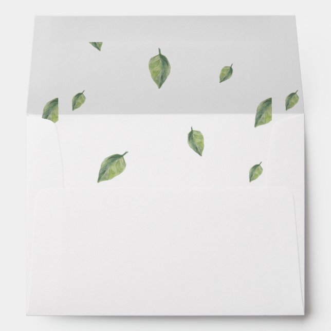 Beautifully botanical greenery wedding envelope (Back (Bottom))