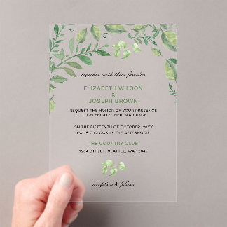 Beautifully botanical greenery wedding Invitations