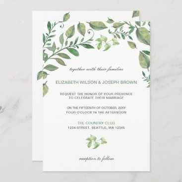 Beautifully botanical greenery wedding Invitations