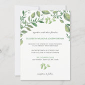 Beautifully botanical greenery wedding Invitations (Front)