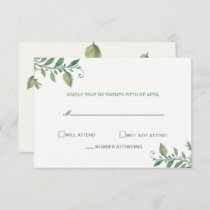 Beautifully botanical greenery wedding rsvp cards