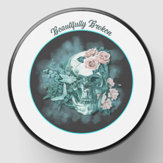 Beautifully Broken Goth Skull With Roses Mini Candle Favors