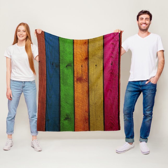 beautifully colored wooden planks fleece blanket (In Situ)