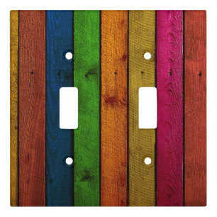 beautifully colored wooden planks light switch cover