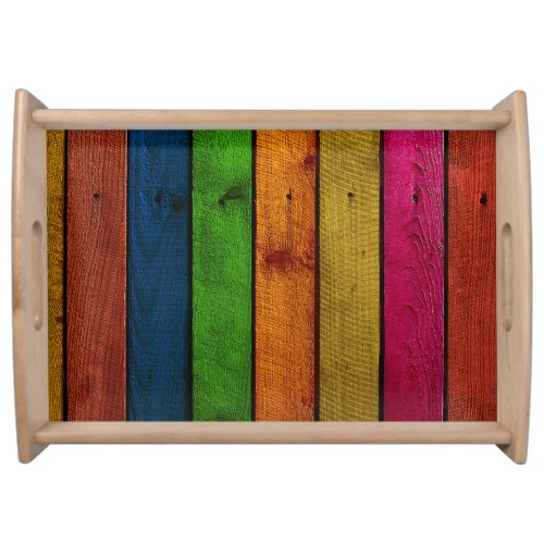 beautifully colored wooden planks serving tray