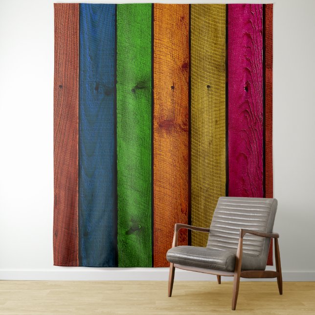 beautifully colored wooden planks tapestry (In Situ)
