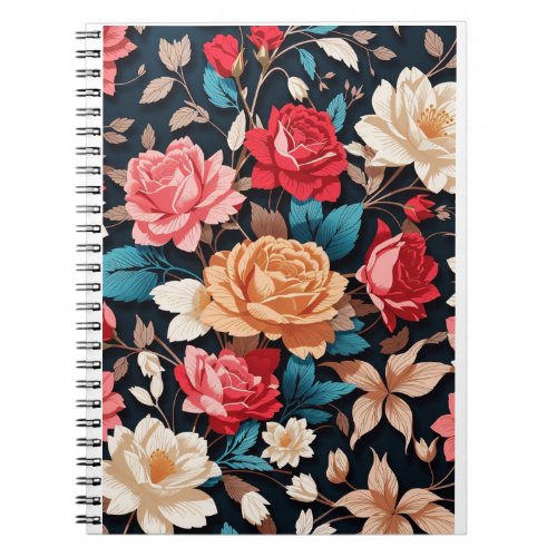 Beautifully Crafted  Floral Binder Notebook