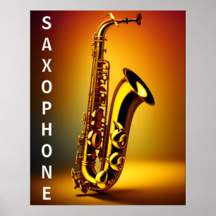Beautifully Crafted Saxophone Shimmering Detail Poster
